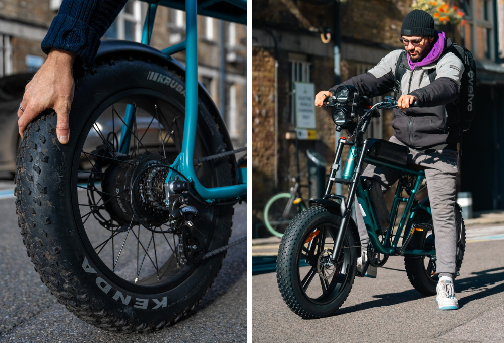 fat tyre bicycle electric Gotrax Rambo 500w Tire Bike for Adults,25-Mile Range, 4 inch off-road Tires, 7-Speed, LED Headlight, Black it can last 38 Fat Tire eBike All Terrain