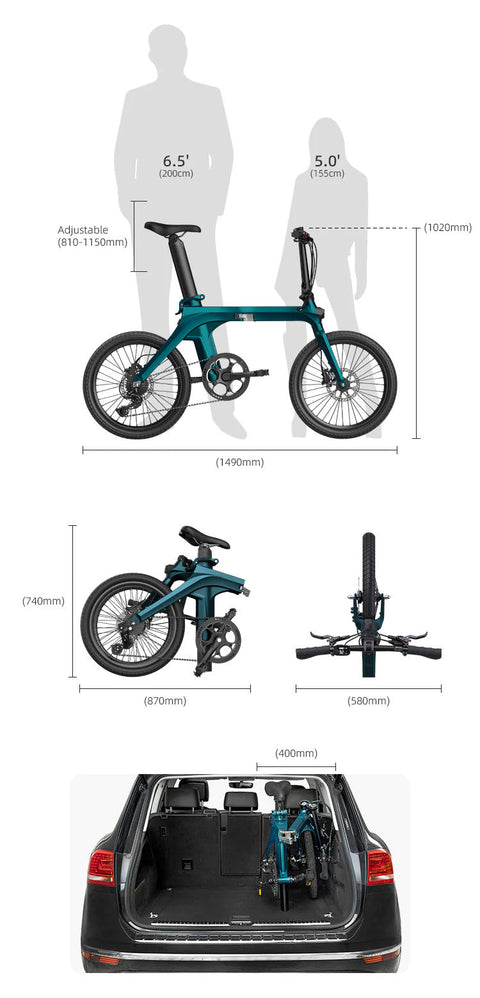 Fiido X Folding Electric Bike with Torque Sensor for Commuters - Fiido